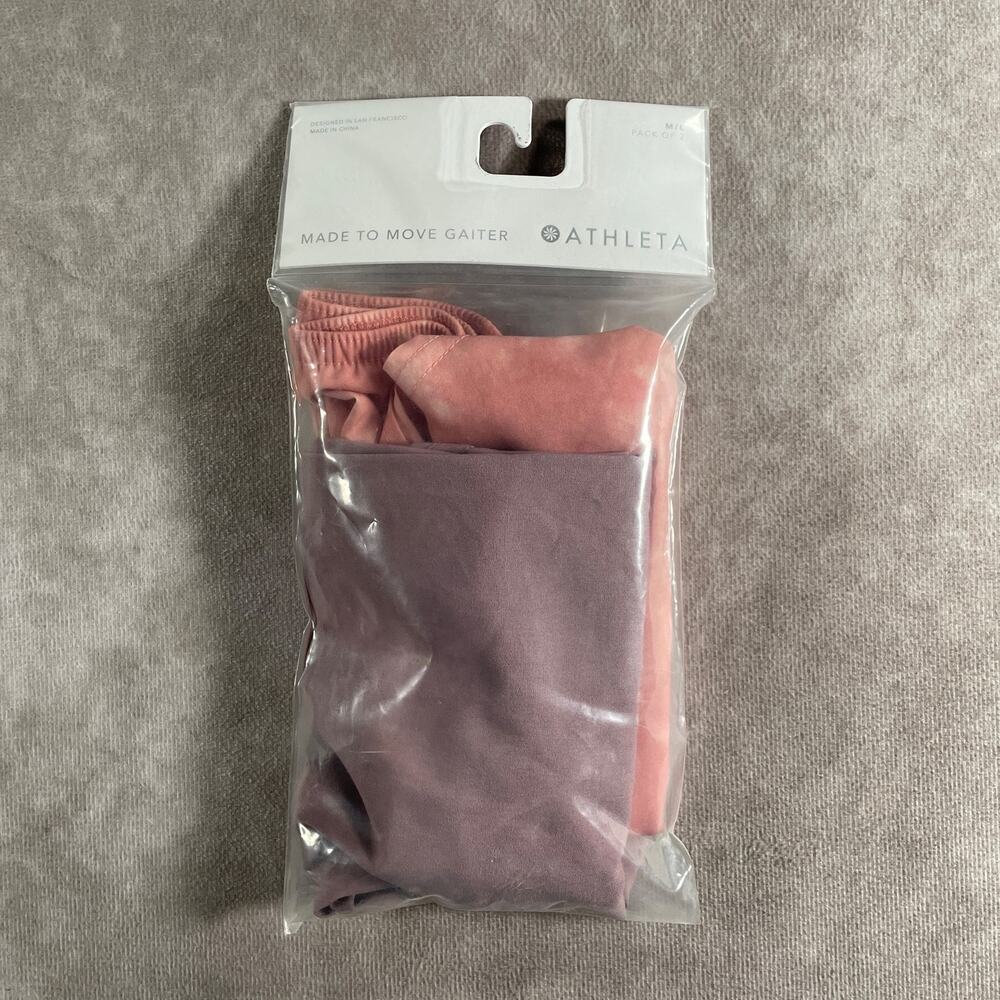 Athleta Made to Move Gaiter 2-Pack Women's Pink Size Medium Large Face Mask NWT
